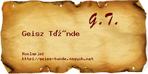 Geisz Tünde névjegykártya